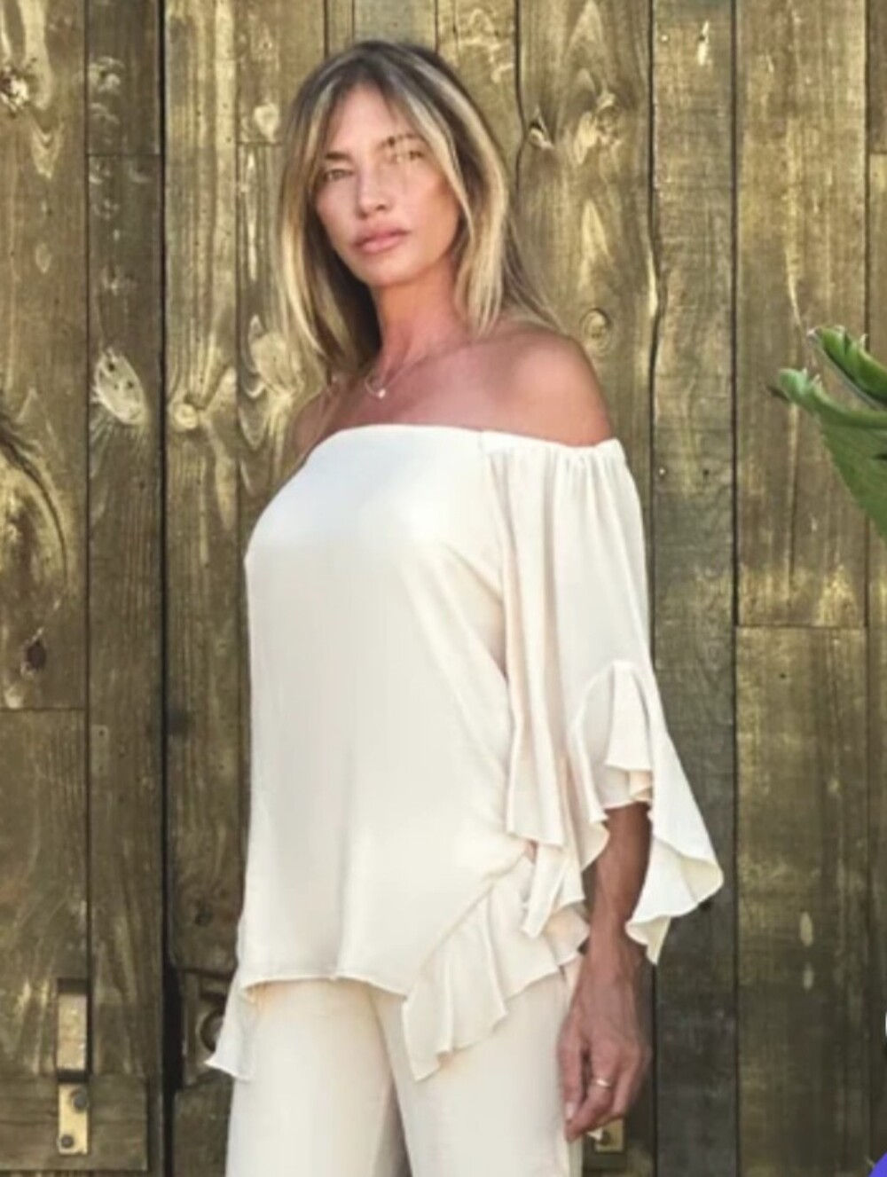 Lucy Chiffon Ruffle Off Shoulder Top Boho Chic